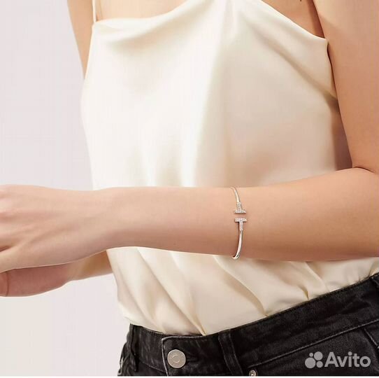 Браслет Тиффани белoe золотo