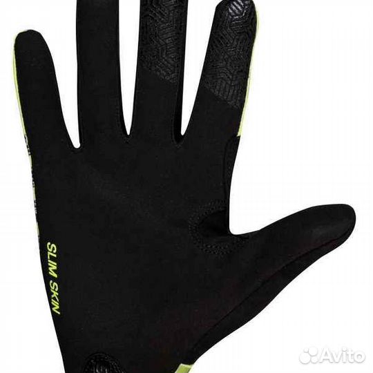 Велоперчатки полноразмерные STG Slim Skin, размер S, зеленый с черным