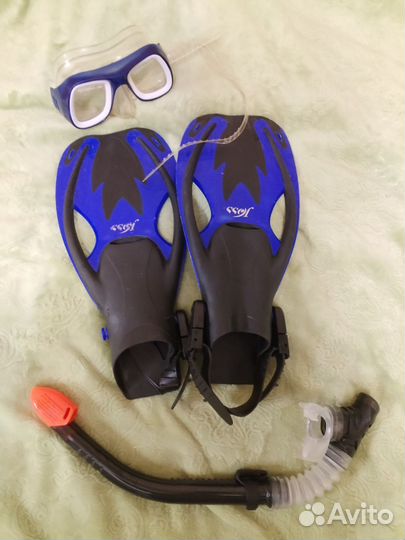 Набор для плавания детский, Ласты 32-34 размер