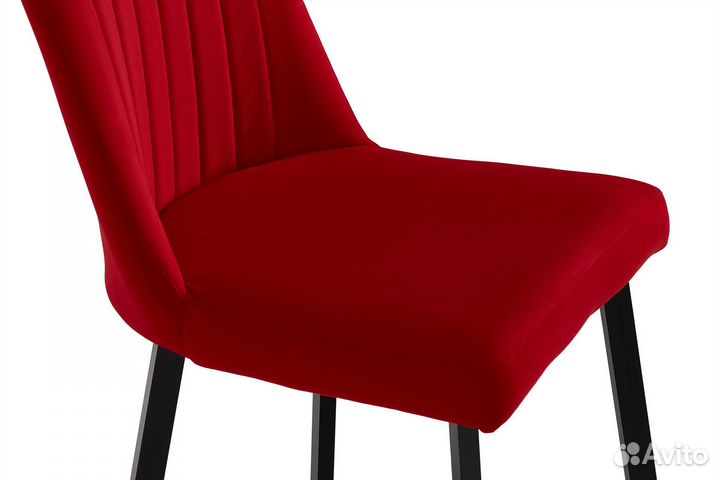 Стул ретро полоска черный/тк. алый Ловели 43