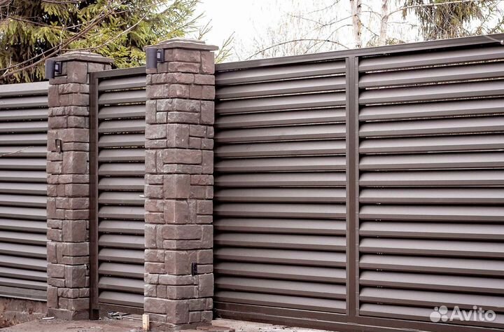 Забор жалюзи металлический / Еврожалюзи на заказ