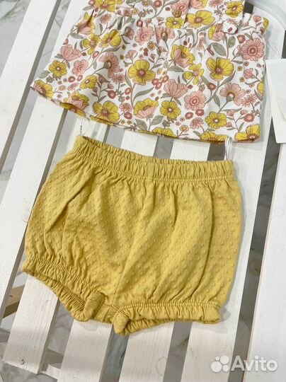 Комплект летний на девочку 56 с панамой