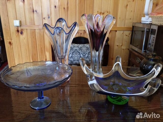 Ваза Купоросное стекло СССР