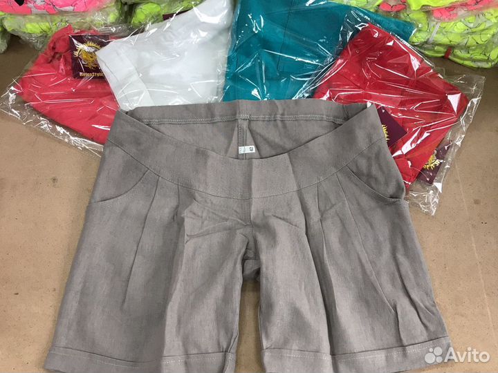 Шорты для беременных натуральный лён