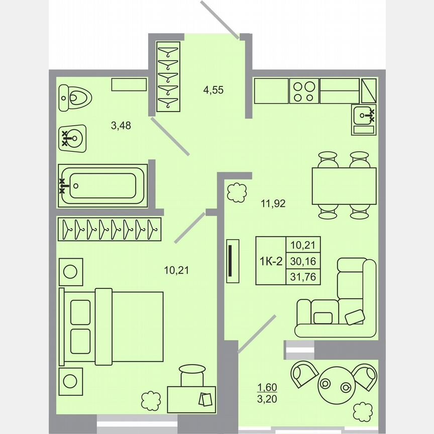 1-к. квартира, 31,8 м², 17/17 эт.