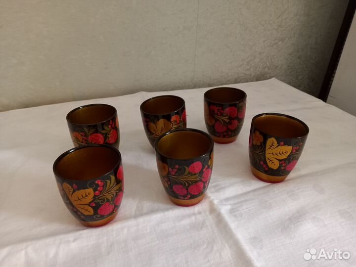 Стаканы деревянные хохлома