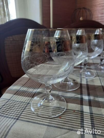 Хрустальные бокалы богемский хрусталь 6 штук