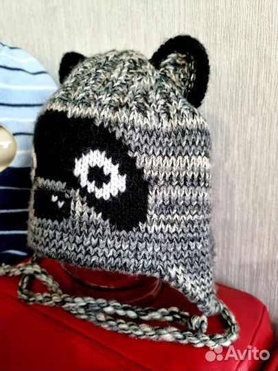 Шлем kotik и с ушками теплая, новые. Шерсть