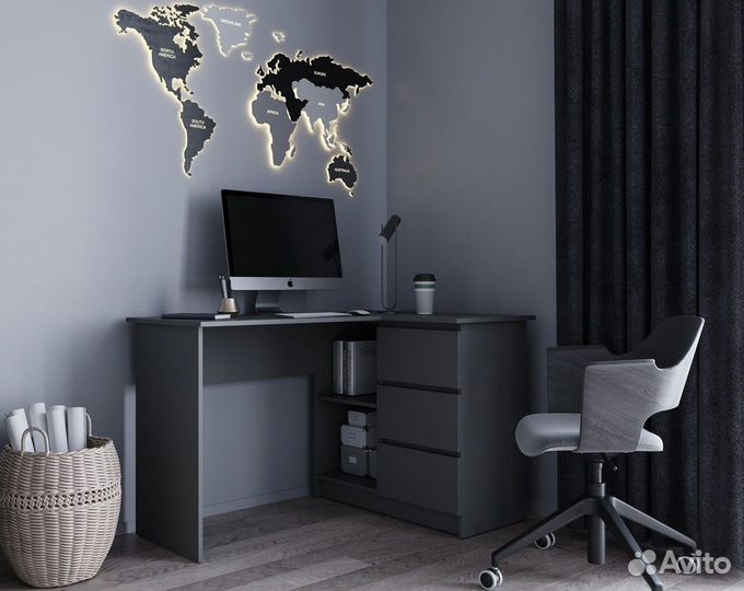 Угловой компьютерный стол Графит