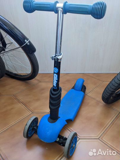 Самокат детский трехколесный с сиденьем