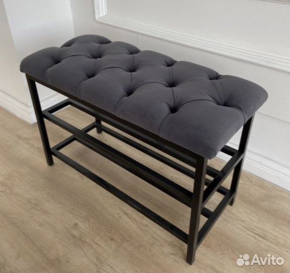 Обувница банкетка металлическая с каретной стяжкой