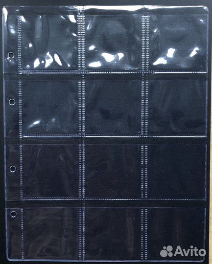 Лист прозрачный 200х 250 мм для монет, холдеров