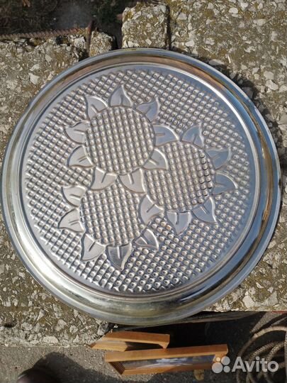 Поднос подсолнухи СССР мельхиор