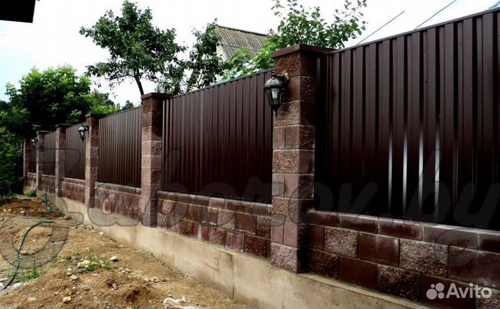 Забор из профлиста цена за метр под ключ