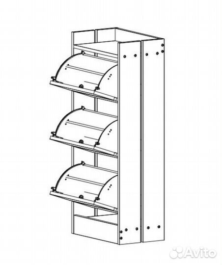 Высокая обувница на 3 ящика Венге