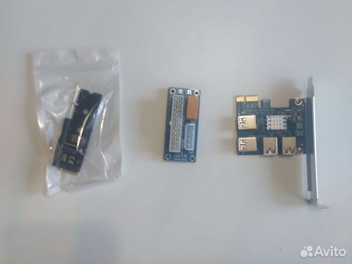 Райзер для видеокарт. sata, molex, 6 pin