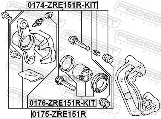 Ремкомплект задн суппорта toyota corolla 2006-2013