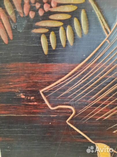 Картина СССР Пано резьба по дереву Ретро винтаж