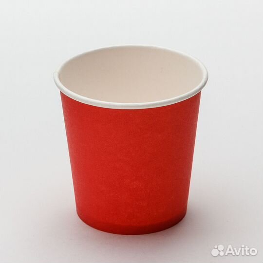 Стакан картонный 100мл 1-сл. красный d62мм