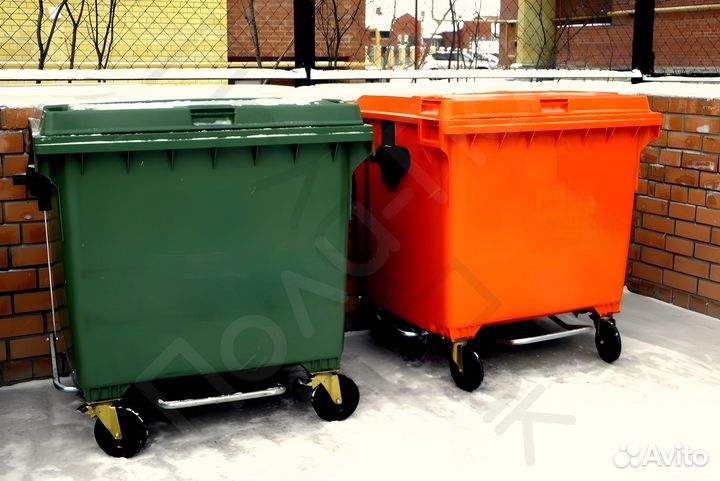 Мусорный евроконтейнер пластиковый 1100л R2432