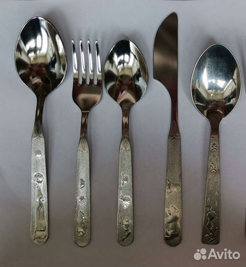 Вилка детская петушок ложка олимпийский мишка СССР