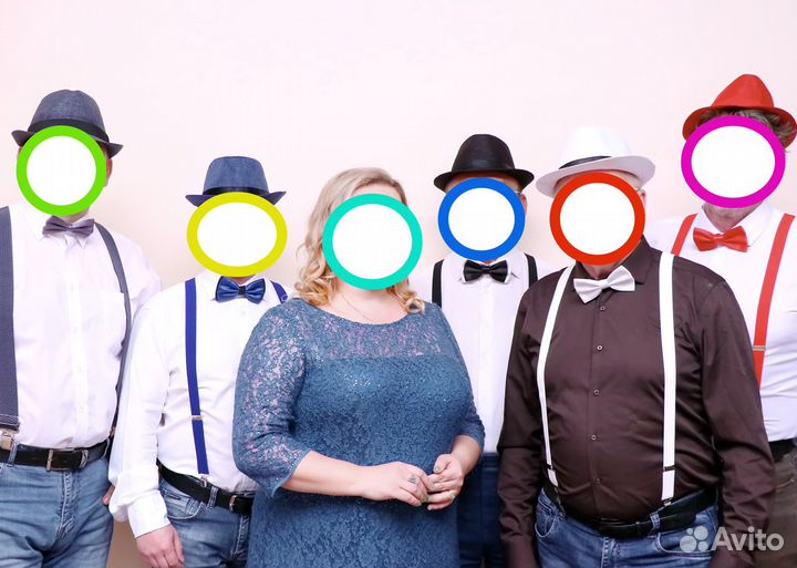 Комплект из 4 пр. шляпа, бабочка, подтяжки, ремень