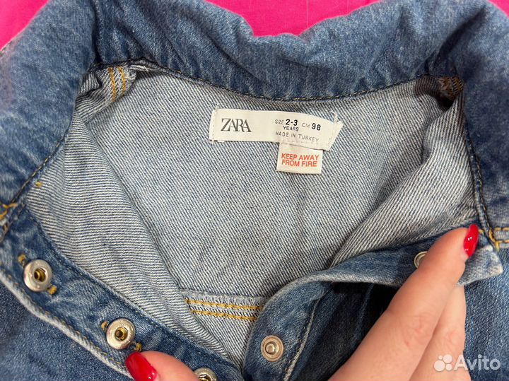 Джинсовая рубашка на девочку, Zara, 98 размер