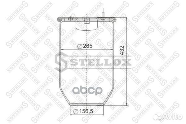 90-08100-SX пневмопод. без стак. h432 4шп.M12