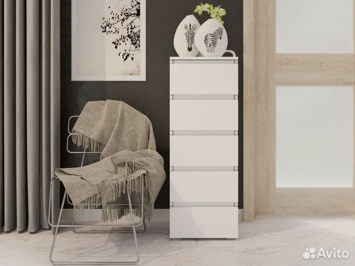 Комод узкий белый новый