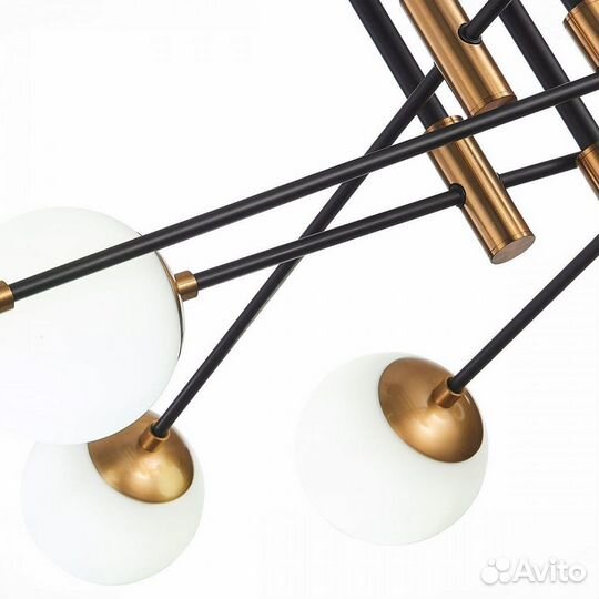 Люстра металл и стекло в спальню современная