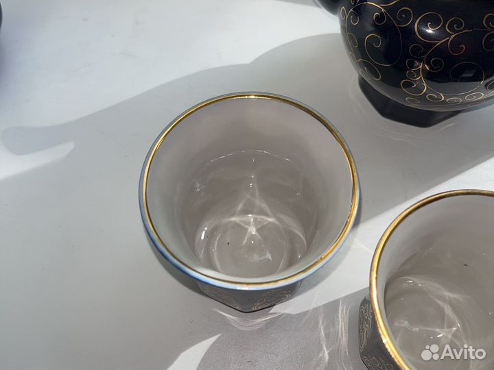 Сервиз Кобальт кофейный с позолотой (Возрождение)