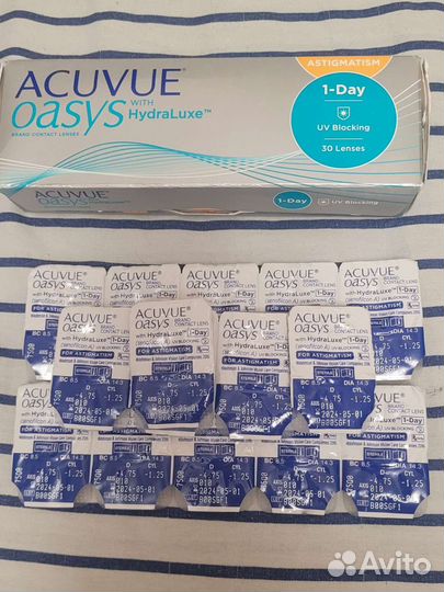Линзы acuvue oasys -4.75 astigmatism -1.25 (010)