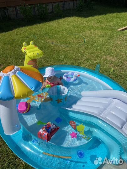 Детский надувной бассейн с горкой