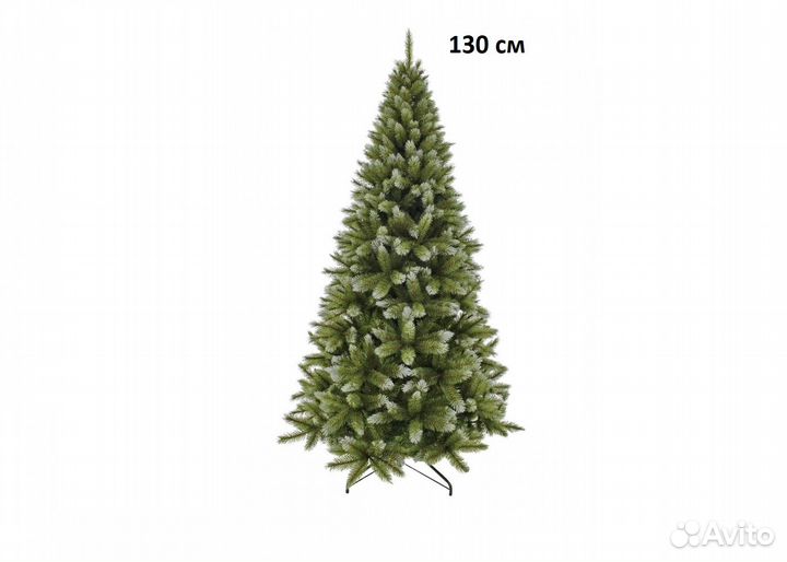 Елки со снежком и украшениями Пышная красавица 150