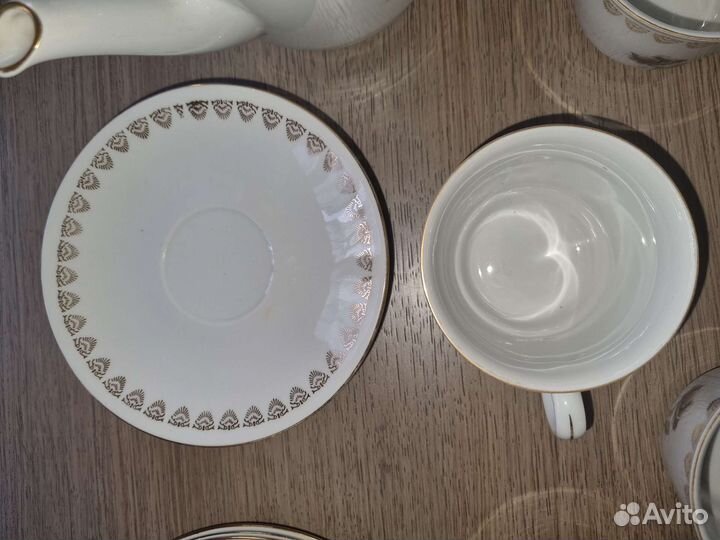 Сервиз чайный с золотом Чехословакия