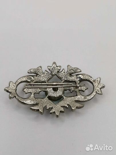 Брошь с голубым камнем Винтаж Бижутерия СССР (Ч)