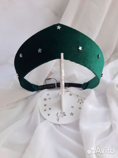 Ободок кокошник современный бархатный