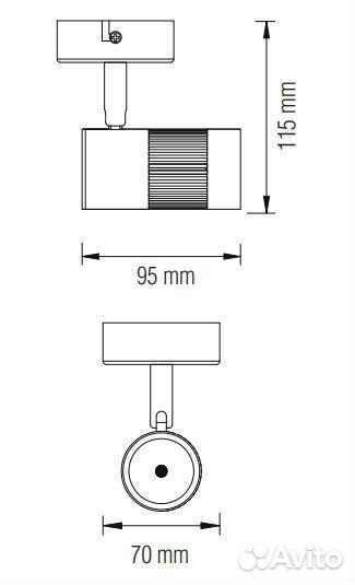 Накладной поворотный светодиодный светильник 8Вт