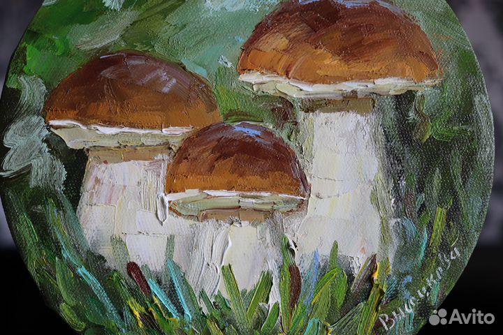 Картина маслом на холсте грибы