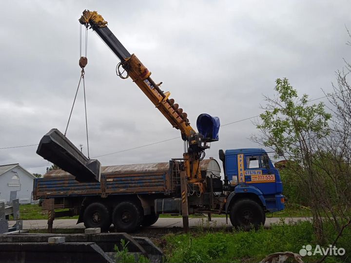 Аренда и услуги манипулятора-вездехода, стрела 7 т, борт 10 т, 6 м