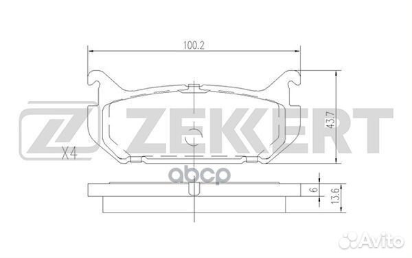 Колодки торм. диск. задн. Ford USA Probe II 93