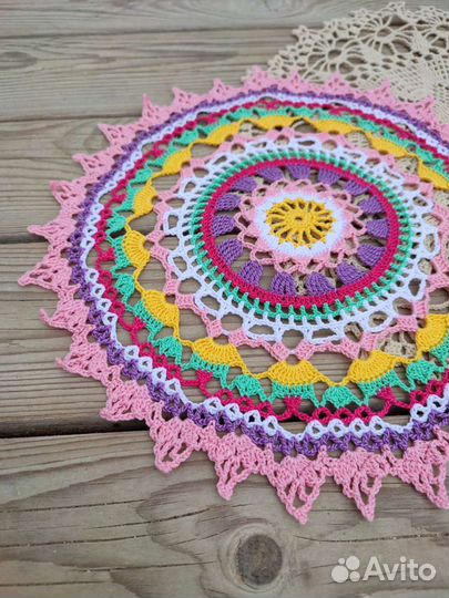 Салфетка вязанная, кружева, новая
