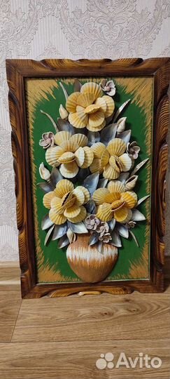 Картина панно из ракушек