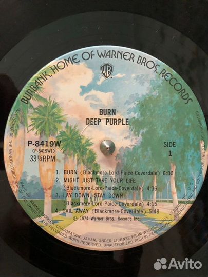 Deep Purple Burne первые пресса 1974 год