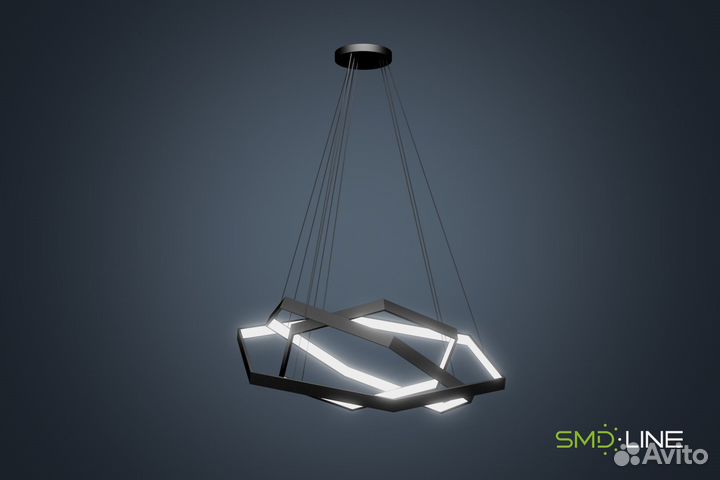 Светодиодная люстра в форме 3-х Шестигранников