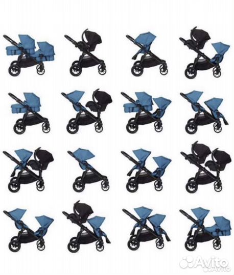 Коляска для двойни baby jogger city select 2в1