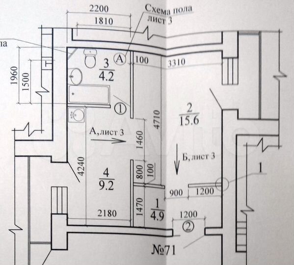 1-к. квартира, 34 м², 6/9 эт.