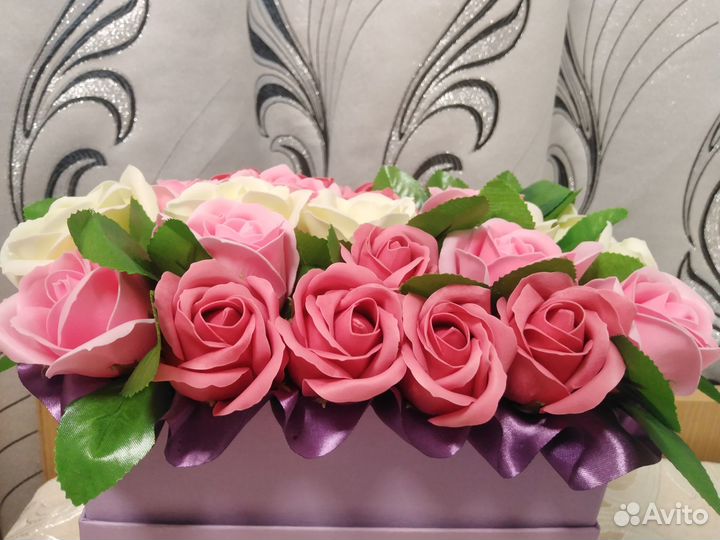 Букет цветов из мыла и мыльных роз ручной работы