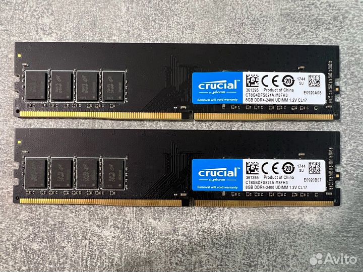 Оперативная память ddr4 2х8gb crucial 2400