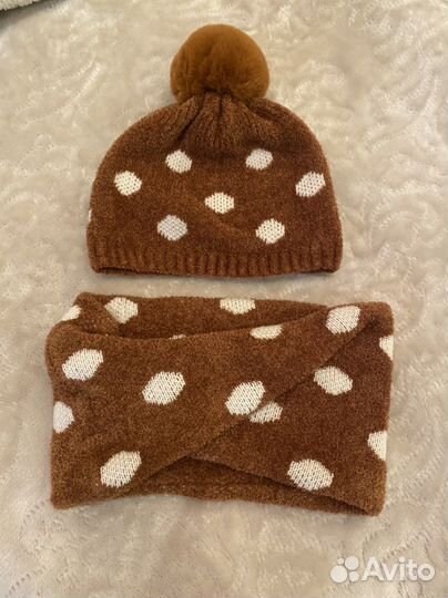 Шапка и снуд для девочки zara